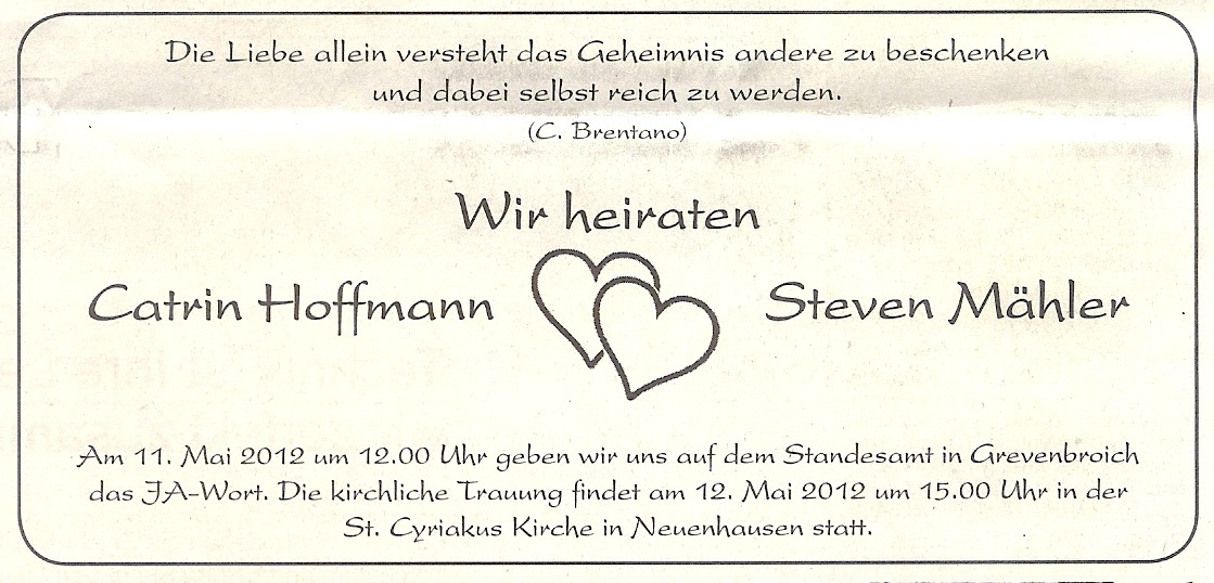 hochzeit die nächste.